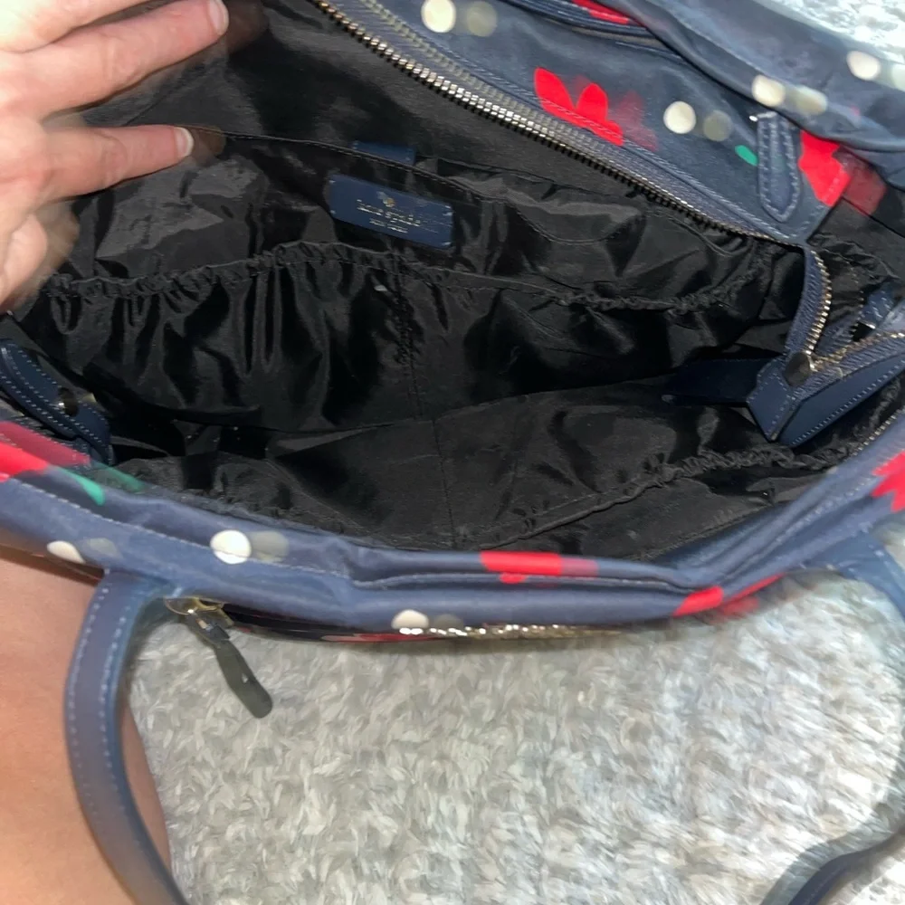 Kate Spade Black and Red Floral Baby Bag